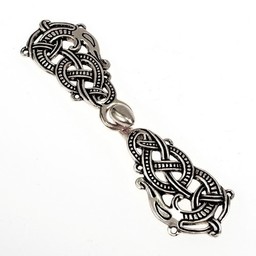 Silvered cloak clasp with Midgard snake