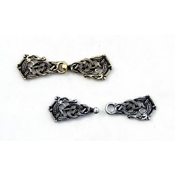 Cloak clasp with Midgard snake, bronze color