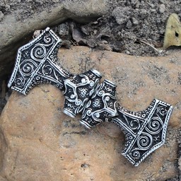 Cloak clasp Thor's hammer, silvered