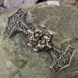 Cloak clasp Thor's hammer, bronze