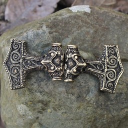 Cloak clasp Thor's hammer, bronze