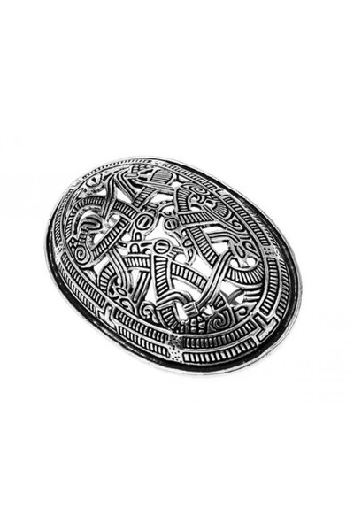 Viking turtle brooch Jellinge style, silvered, price per piece