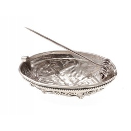 Viking turtle brooch Jellinge style, silvered, price per piece