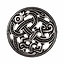 Viking disc fibula Jellinge style, silvered