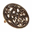 Viking disc fibula Jellinge style, bronze