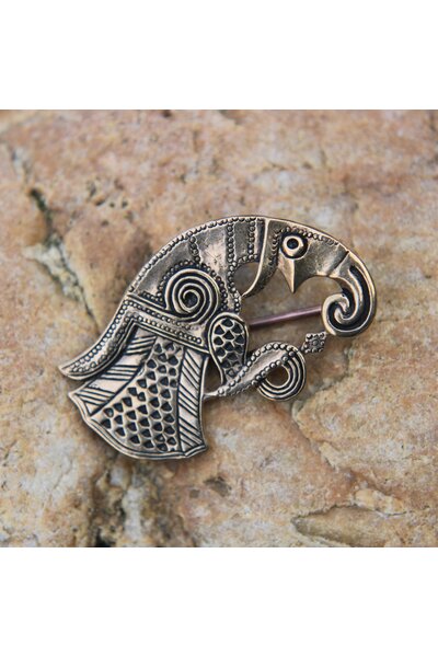 Germanic raven brooch Gotland, left, bronze