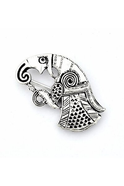 Germanic raven brooch Gotland, right, silvered