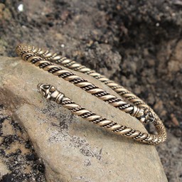 Viking upper bracelet with wolf heads, bronze