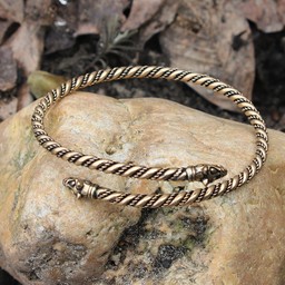 Viking upper bracelet with wolf heads, bronze