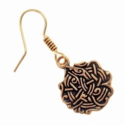 Earrings Viking knot, bronze