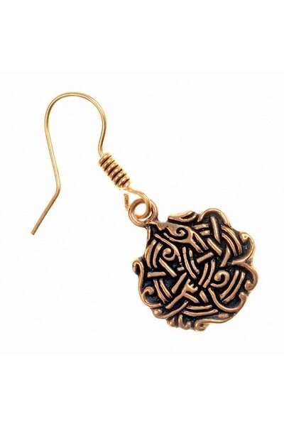 Earrings Viking knot, bronze