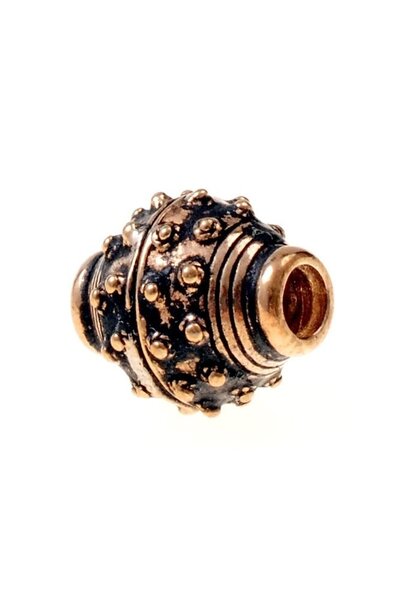 9th-10th century Viking beard bead, bronze