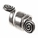 Celtic beard bead with spirals, silvered