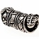Beard bead with Runes and wolf heads, silvered