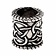 Beard bead with knot motif, silvered