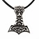 Thors hammer with wolf head, silvered