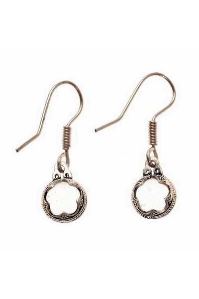 Earrings Gotland mountain crystal, silvered