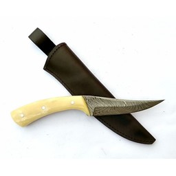 Historical hunting knife, damascus steel