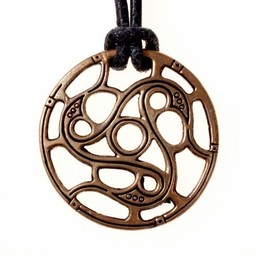 Trisquelion amulet Vendel style, bronze