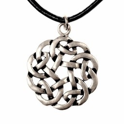 Amulet round Celtic knot, silvered