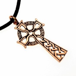 Celtic cross amulet, bronze