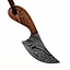 Damast steel neck knife with wooden grip