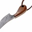 Damast steel neck knife with wooden grip