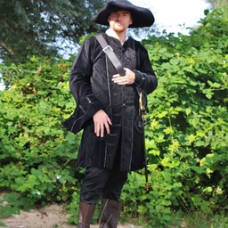 Pirate coat velvet, black