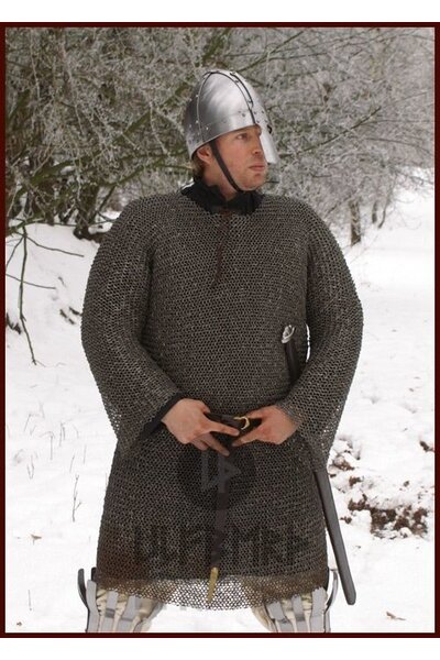 Hauberk, mixed, flat rings, round rivets, 6 mm