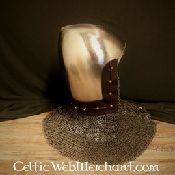 14th century bascinet with aventail flat rings round rivets