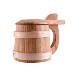 Wooden tankard with lid