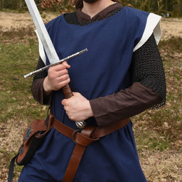 Medieval surcoat Rodrick, blue-natural