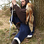 Medieval surcoat Rodrick, blue-natural