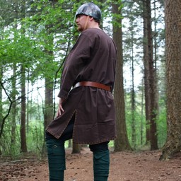 Historical tunic with authentic lining, dark brown