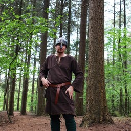 Historical tunic with authentic lining, dark brown