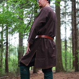 Historical tunic with authentic lining, dark brown