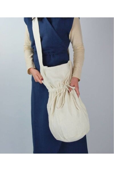 Textile shoulder bag, cream