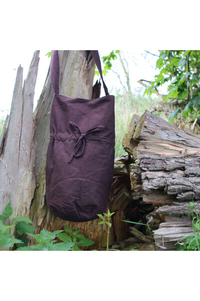 Textile shoulder bag, brown