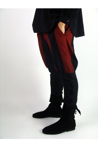 Landsknecht trousers Gustav, black-red