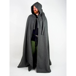 Medieval cloak with hood, green