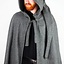 Medieval cloak with hood, green