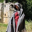Medieval cloak with hood, grey