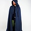 Medieval cloak with hood, blue