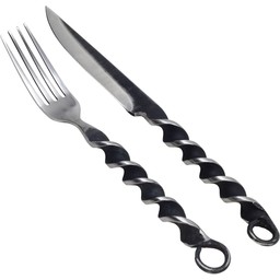 Knife and fork twisted handle