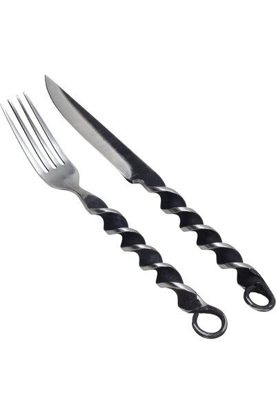 Knife and fork twisted handle