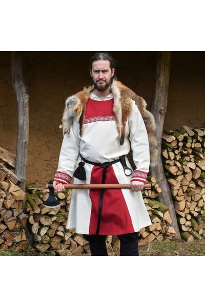 Viking tunic Viborg, natural-red