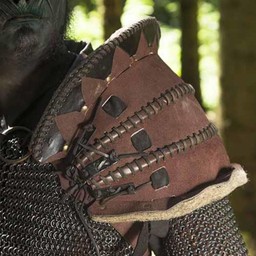 Leather Orc pauldron Uzgush, brown