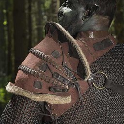 Leather Orc pauldron Uzgush, brown