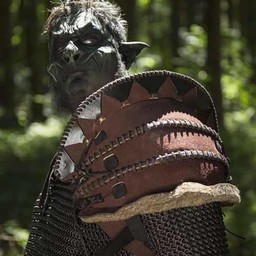 Leather Orc pauldron Uzgush, brown