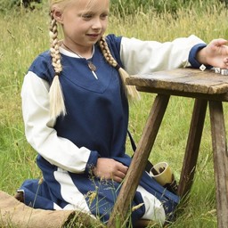 Girls dress Birka, blue-natural